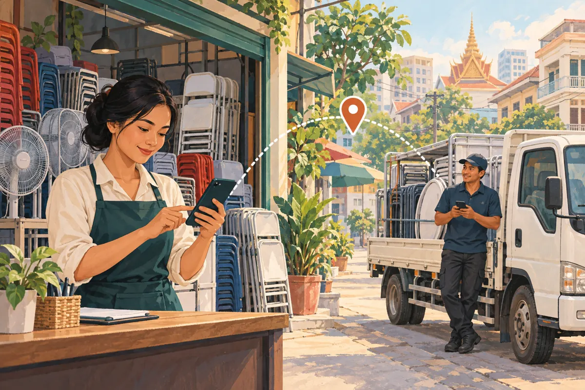 Where Should the Driver Meet You? Telegram Location Sharing for Cambodian Rental Shops