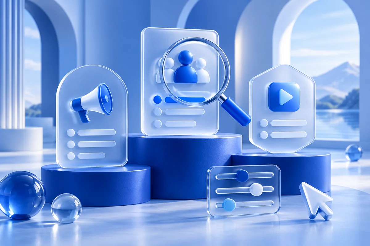Blue service selection illustration