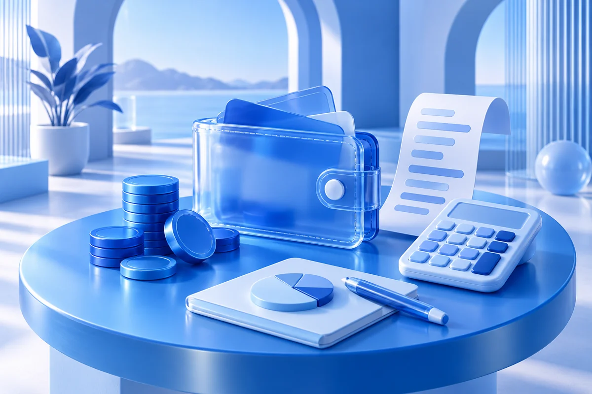 Blue budget planning illustration