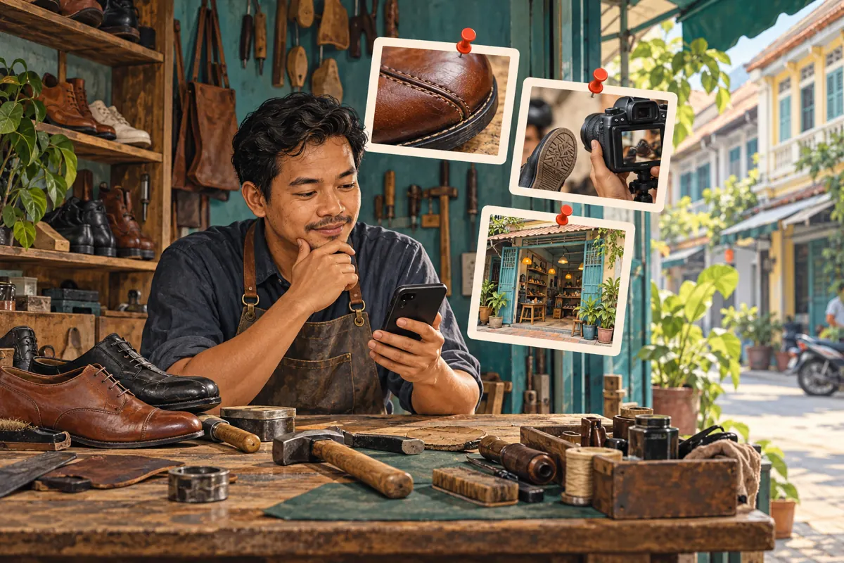 What Should Visitors See First? Instagram Pinned Posts for Cambodian Shoe-Repair Shops